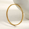 Wholesale Retro Fashion Geometric Stainless Steel 18K Gold Plated Hammer Texture Small Round Diamond Closed Bracelet Hand Jewelry