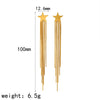 Wholesale Retro Fashion Geometric Tassel Earrings For Women Stainless Steel 18K Goldplated