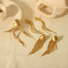 Wholesale Retro Fashion Geometric Tassel Earrings For Women Stainless Steel 18K Goldplated
