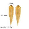 Wholesale Retro Fashion Geometric Tassel Earrings For Women Stainless Steel 18K Goldplated