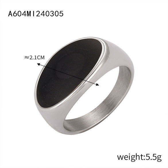 Wholesale Retro Fashion Geometric 316L Stainless Steel Goldplated Dripping Oil Ring For Women