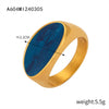 Wholesale Retro Fashion Geometric 316L Stainless Steel Goldplated Dripping Oil Ring For Women