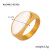 Wholesale Retro Fashion Geometric 316L Stainless Steel Goldplated Dripping Oil Ring For Women