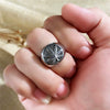 Wholesale Retro Fashion Leafshaped Copper Ring With Electroplating For Men And Women