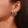 Wholesale Retro Fashion Stainless Steel 18K Gold Plated Casting Geometric Drop Earrings For Women
