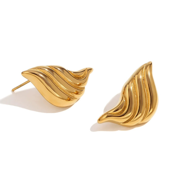 Wholesale Retro Fashion Stainless Steel 18K Gold Plated Casting Geometric Drop Earrings For Women
