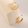 Wholesale Retro Fashion 316L Stainless Steel Cshaped Embellished Women's Earrings