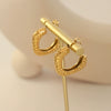 Wholesale Retro Fashion 316L Stainless Steel Cshaped Embellished Women's Earrings
