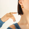 Wholesale Retro Fashion 316L Stainless Steel Cshaped Embellished Women's Earrings