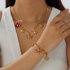 Wholesale Retro Floral Goldplated Stainless Steel Dragonfly Starfish And Butterfly Insect Pendant Jewelry Set For Women
