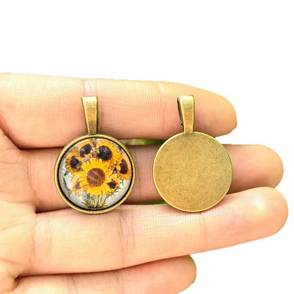 Wholesale Retro Floral Zinc Alloy Pendant Necklace With Electroplating