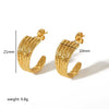Wholesale Retro French Style Geometric Stainless Steel Electroplated Ctype Earrings For Women