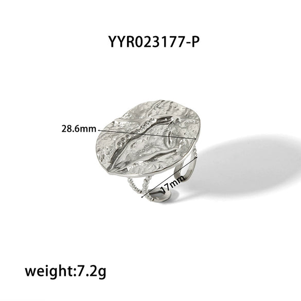 Wholesale Retro French Style Stainless Steel Earrings With Pleated Texture And Vacuum Real Gold Electroplating In Pvd Furnace Geometric Design For Women
