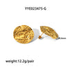 Wholesale Retro French Style Stainless Steel Earrings With Pleated Texture And Vacuum Real Gold Electroplating In Pvd Furnace Geometric Design For Women