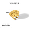 Wholesale Retro French Style Stainless Steel Earrings With Pleated Texture And Vacuum Real Gold Electroplating In Pvd Furnace Geometric Design For Women