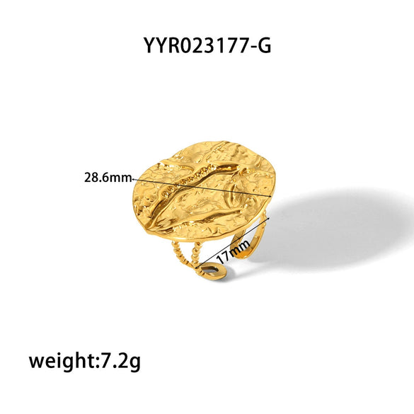Wholesale Retro French Style Stainless Steel Earrings With Pleated Texture And Vacuum Real Gold Electroplating In Pvd Furnace Geometric Design For Women