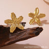 Wholesale Retro Fresh Sweet Flower Leaf Titanium Steel Earrings For Women With Stamping Design