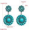Wholesale Retro Geometric Alloy Inlaid Turquoise Women's Earrings