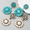 Wholesale Retro Geometric Alloy Inlaid Turquoise Women's Earrings