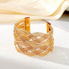 Wholesale Retro Geometric Alloy Woven Mesh Adjustable Wide Face Bracelet With Electroplating Treatment For Women And Unisex