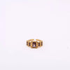 Wholesale Retro Geometric Colored Zircon December Birthstone Titanium Steel Electroplated Ring Unisex