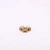 Wholesale Retro Geometric Colored Zircon December Birthstone Titanium Steel Electroplated Ring Unisex