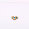 Wholesale Retro Geometric Colored Zircon December Birthstone Titanium Steel Electroplated Ring Unisex