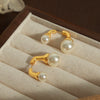 Wholesale Retro Geometric Copper Imitation Pearl Earrings Jewelry For Women With Electroplating Design