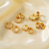 Wholesale Retro Geometric Cshaped Copper Inlaid Zircon Electroplated Women's Earrings