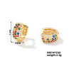 Wholesale Retro Geometric Cshaped Copper Inlaid Zircon Electroplated Women's Earrings