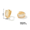 Wholesale Retro Geometric Cshaped Copper Inlaid Zircon Electroplated Women's Earrings