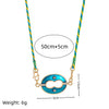Wholesale Retro Geometric Dripping Oil Copper Pendant Clavicle Chain Goldplated