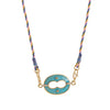 Wholesale Retro Geometric Dripping Oil Copper Pendant Clavicle Chain Goldplated