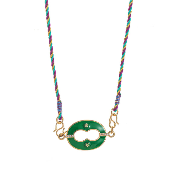 Wholesale Retro Geometric Dripping Oil Copper Pendant Clavicle Chain Goldplated