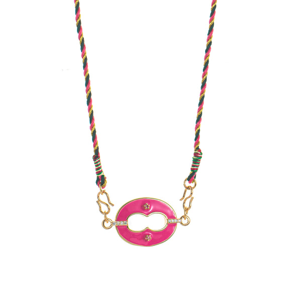 Wholesale Retro Geometric Dripping Oil Copper Pendant Clavicle Chain Goldplated
