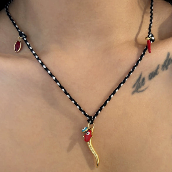 Wholesale Retro Geometric Dripping Oil Copper Pendant Clavicle Chain Goldplated