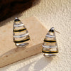 Wholesale Retro Geometric Dripping Oil Design Drop Shape Stainless Steel And Titanium Steel Earrings For Women