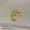 Wholesale Retro Geometric Electroplated Stainless Steel Heart Shape Ring For Women