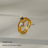 Wholesale Retro Geometric Electroplated Stainless Steel Heart Shape Ring For Women