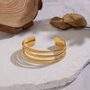 Wholesale Retro Geometric Electroplated Stainless Steel Multilayered Open Bracelet Jewelry For Girls