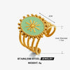 Wholesale Retro Geometric Electroplated Stainless Steel Oval Open Ring For Women
