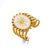 Wholesale Retro Geometric Electroplated Stainless Steel Oval Open Ring For Women