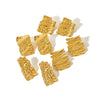 Wholesale Retro Geometric Irregular Pleated Texture Stainless Steel Electroplated Women's Earrings