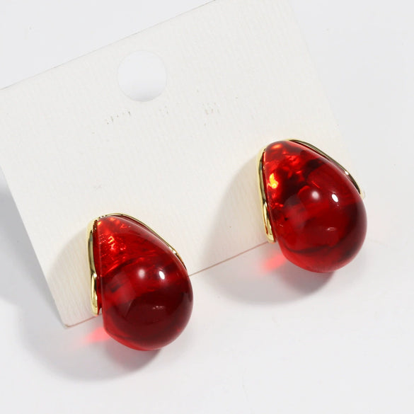 Wholesale Retro Geometric Irregular Resin Drop Earrings For Women With Electroplating