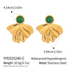 Wholesale Retro Geometric Lapis Lazuli Natural Stone Earrings In Stainless Steel With Electroplating