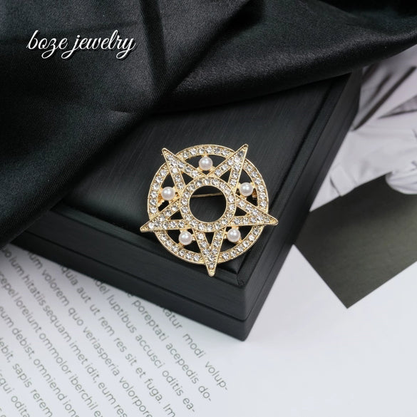Wholesale Retro Geometric Magic Array Pentagram Zinc Alloy Electroplating Brooch For Unisex