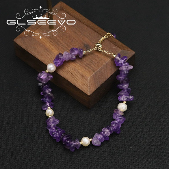 Wholesale Retro Geometric Natural Freshwater Pearl Bracelet With 18K Goldplated Pendant