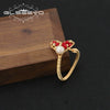 Wholesale Retro Geometric Natural Pearl Opening Ring For Women With Electroplating