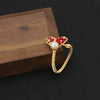 Wholesale Retro Geometric Natural Pearl Opening Ring For Women With Electroplating