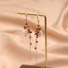 Wholesale Retro Geometric Natural Pearl 925 Sterling Silver Tassel Earrings With Electroplating
